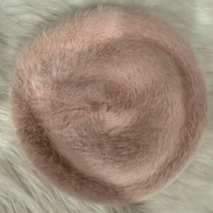 DNY Pink  Angora blend Beret hat
